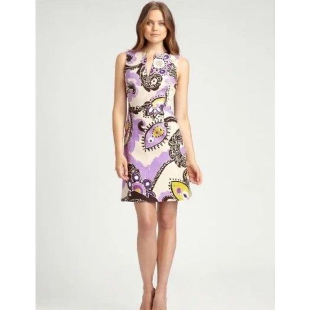 Kate Spade Keiran Dress Hydrangea Moroccan Paisley Cotton Sheath Women’s Size 2 - Picture 2 of 16